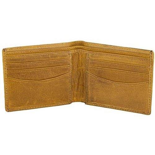 Genuine Cowhide Leather RFID Bifold Mens Wallet Designer