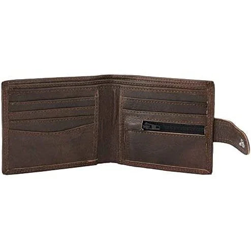 Men's Billfold Woven Leather RFID Protected Wallet