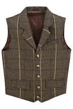 Mens Tweed Vest with Formal Check and Blazer-Style Cut