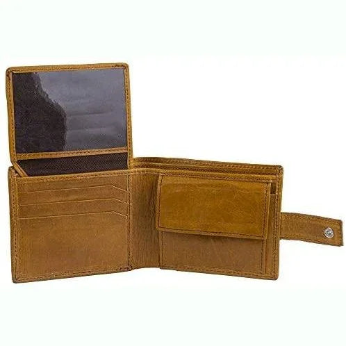 Men's Leather Wallets With Woven Trifold RFID Design