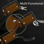 Chain Wallet for Men with Full-Grain Leather and Steel Chain