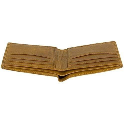 Genuine Cowhide Leather RFID Bifold Mens Wallet Designer