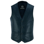 Mens Biker Vest in Classic Soft Leather and Suede Styles