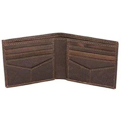 Slim RFID Protected Cowhide Leather Billfold Wallet Mens