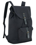 Canvas Travel Backpack Men with Leather Trim and Laptop Compartment