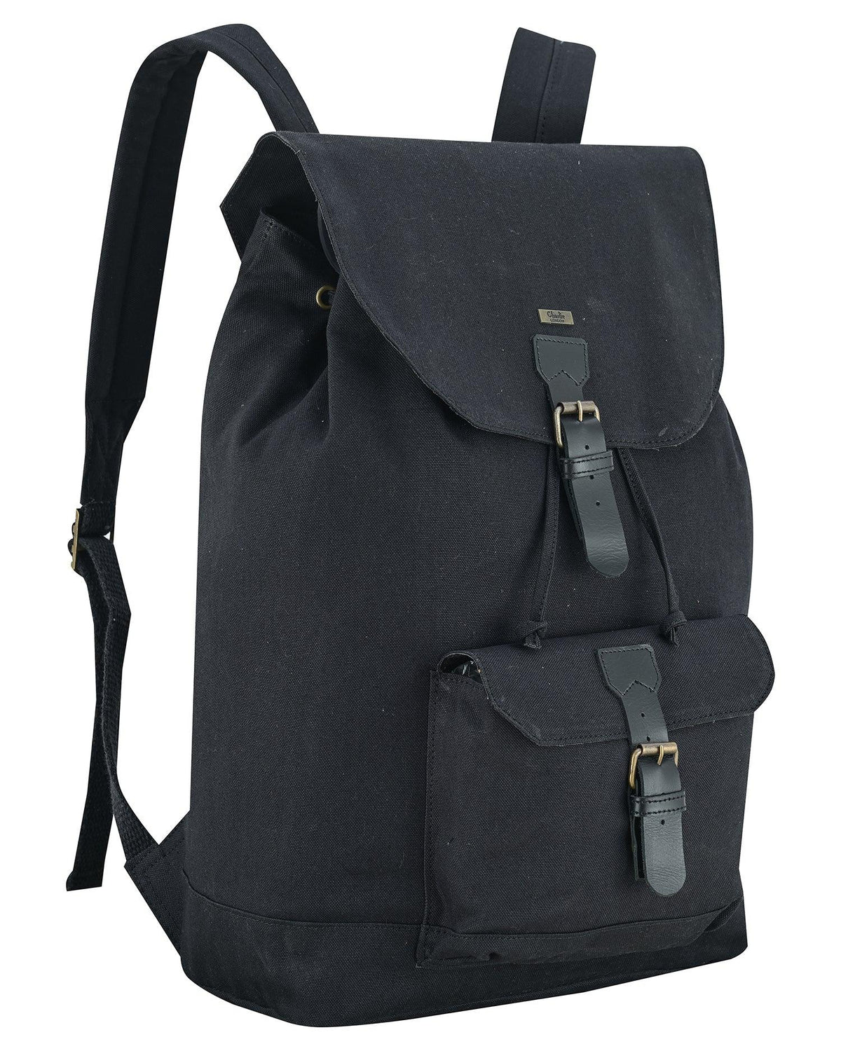 Canvas Travel Backpack Men with Leather Trim and Laptop Compartment