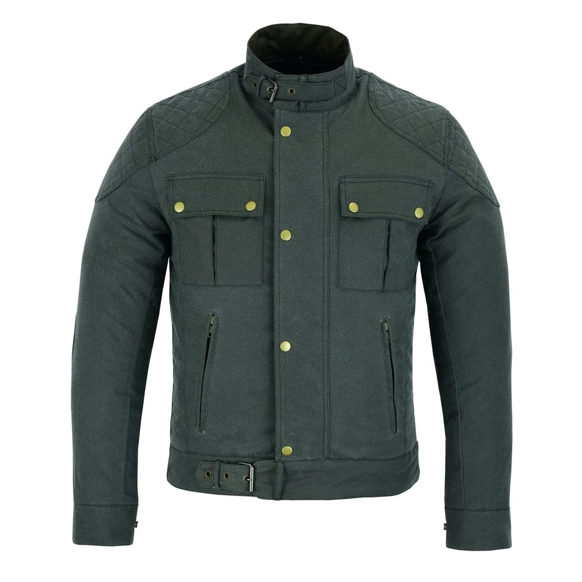 Wax Cotton Jackets for Men Vintage Motorcycle Biker Jacket