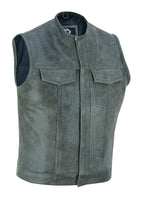 Biker Vest for Men in Leather, Denim and Camo Styles