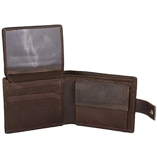 Men's Leather Wallets With Woven Trifold RFID Design