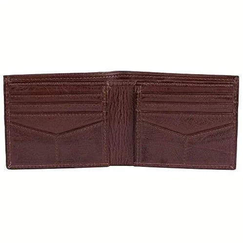 Slim RFID Protected Cowhide Leather Billfold Wallet Mens