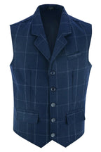 Mens Tweed Vest with Formal Check and Blazer-Style Cut