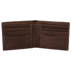 Genuine Cowhide Leather RFID Bifold Mens Wallet Designer