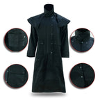 Denim Long Coat – Waterproof Black Long Coat for Men and Women