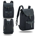 Canvas Travel Backpack Men with Leather Trim and Laptop Compartment