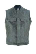 Biker Vest for Men in Leather, Denim and Camo Styles