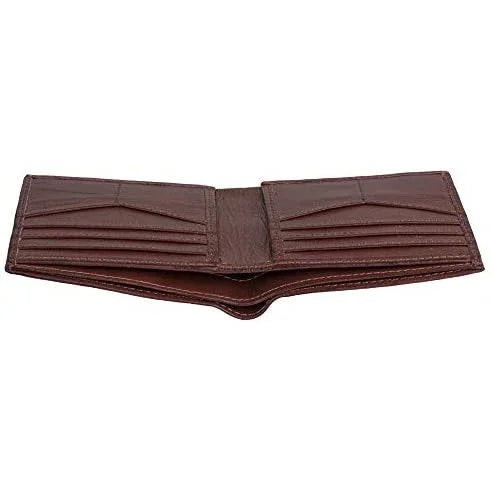 Slim RFID Protected Cowhide Leather Billfold Wallet Mens