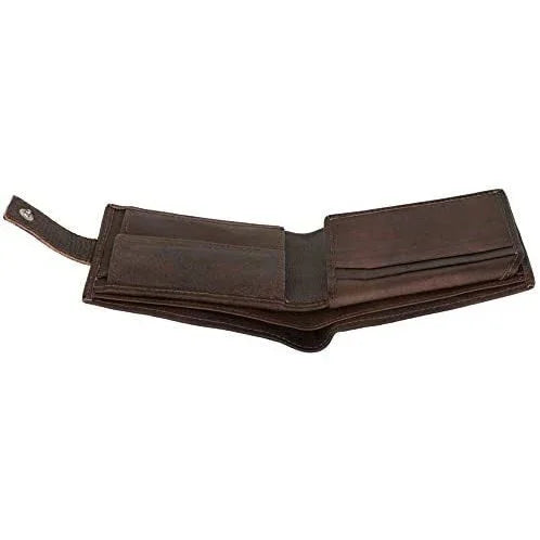 Men's Leather Wallets With Woven Trifold RFID Design
