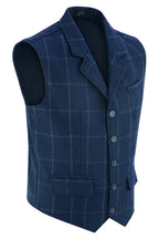 Mens Tweed Vest with Formal Check and Blazer-Style Cut
