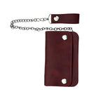 Chain Wallet for Men with Full-Grain Leather and Steel Chain