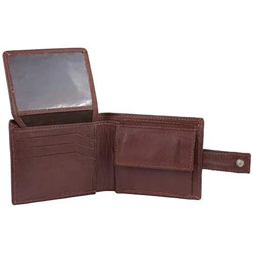 Men's Leather Wallets With Woven Trifold RFID Design