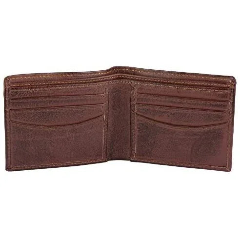 Genuine Cowhide Leather RFID Bifold Mens Wallet Designer
