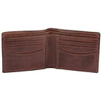 Genuine Cowhide Leather RFID Bifold Mens Wallet Designer