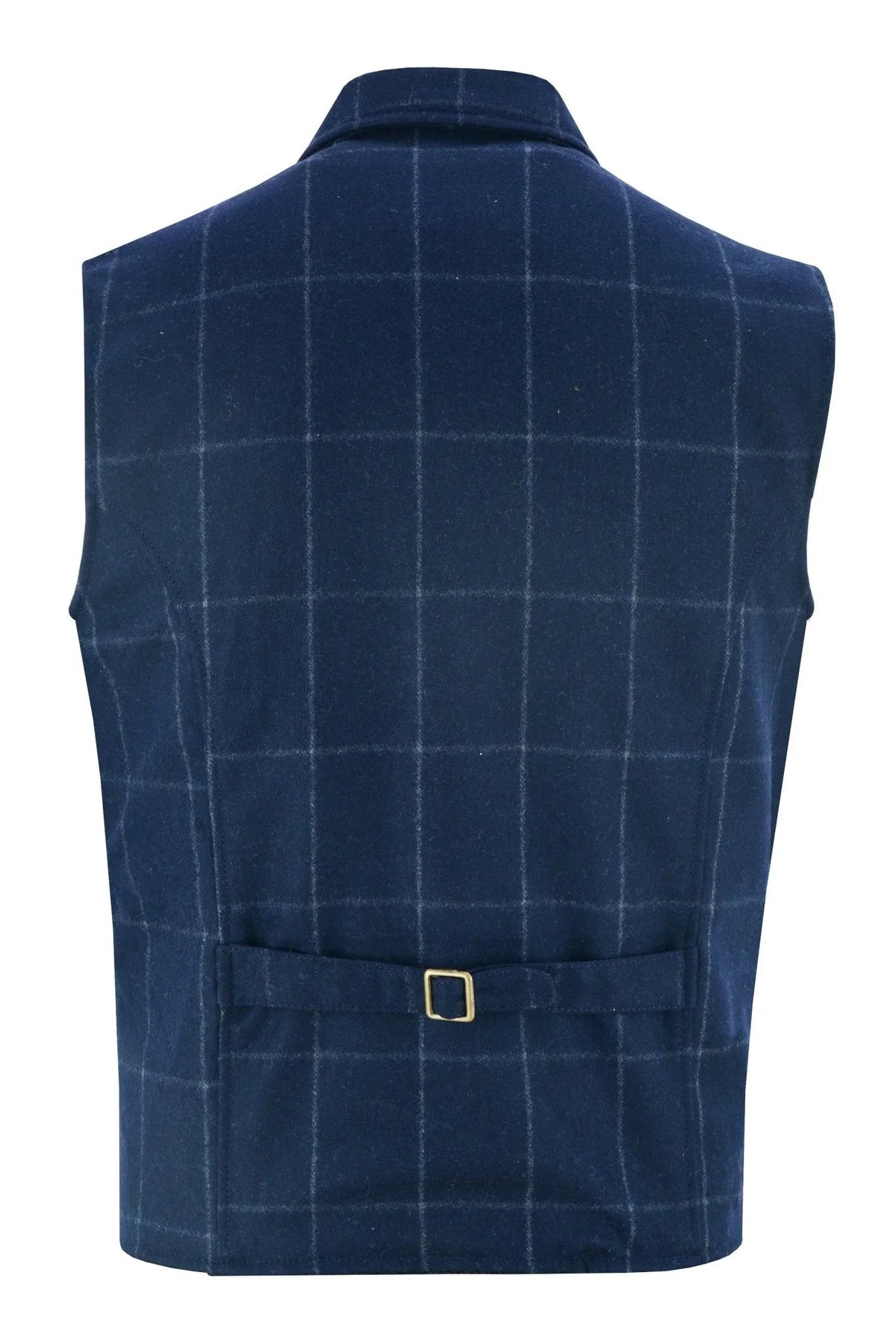 Mens Tweed Vest with Formal Check and Blazer-Style Cut