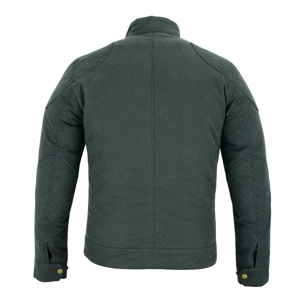 Wax Cotton Jackets for Men Vintage Motorcycle Biker Jacket