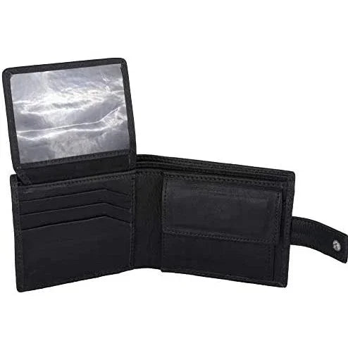 Men's Leather Wallets With Woven Trifold RFID Design