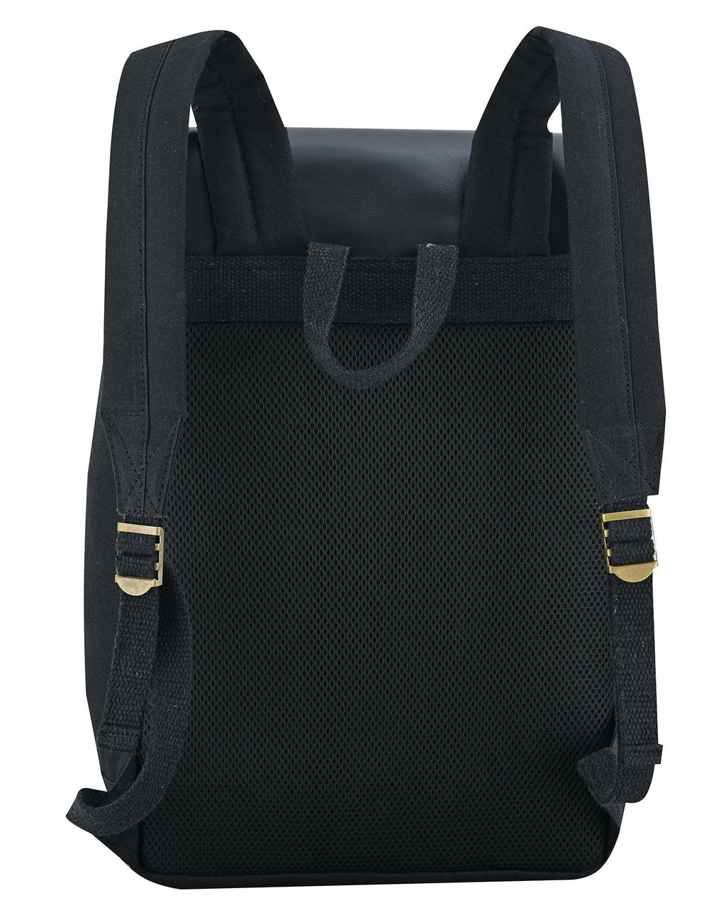 Canvas Travel Backpack Men with Leather Trim and Laptop Compartment