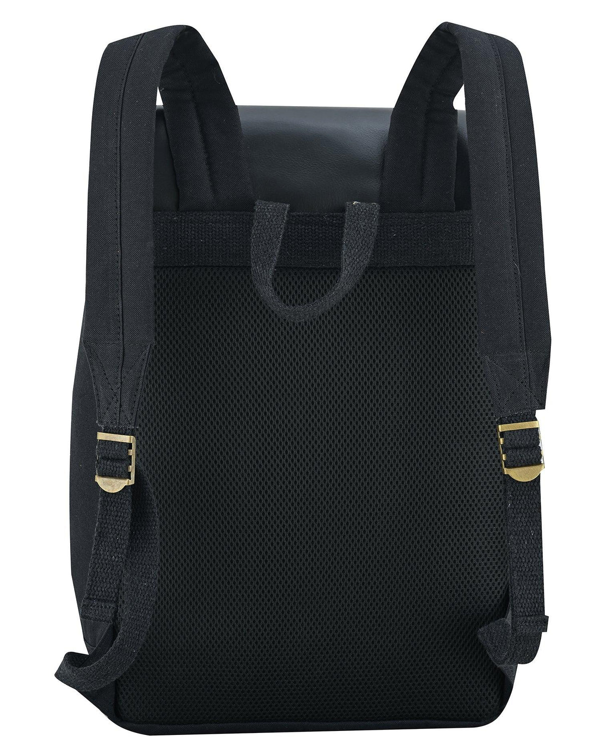 Canvas Travel Backpack Men with Leather Trim and Laptop Compartment
