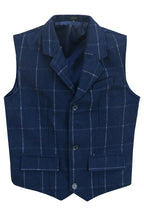 Mens Tweed Vest with Formal Check and Blazer-Style Cut