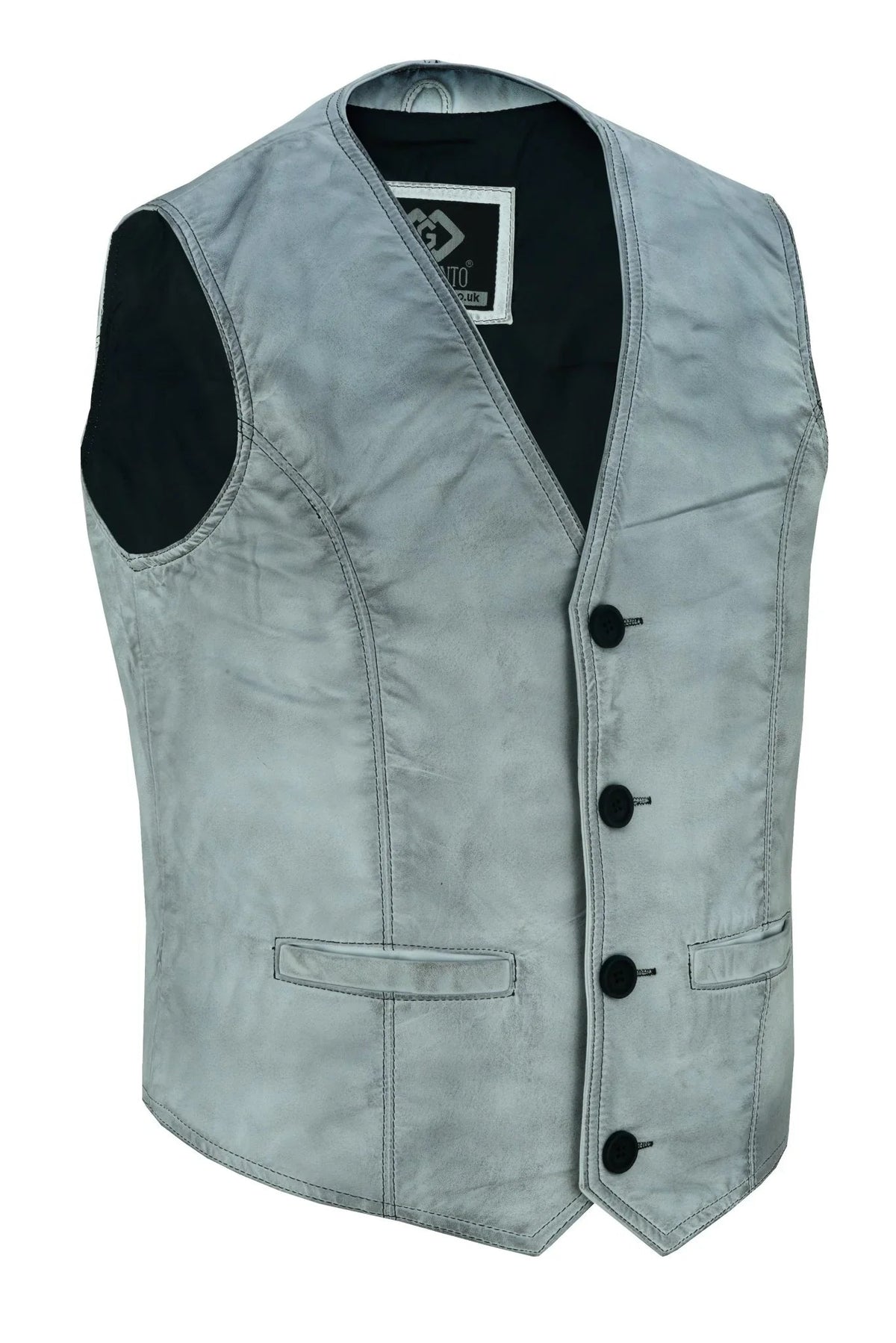 Mens Biker Vest in Classic Soft Leather and Suede Styles