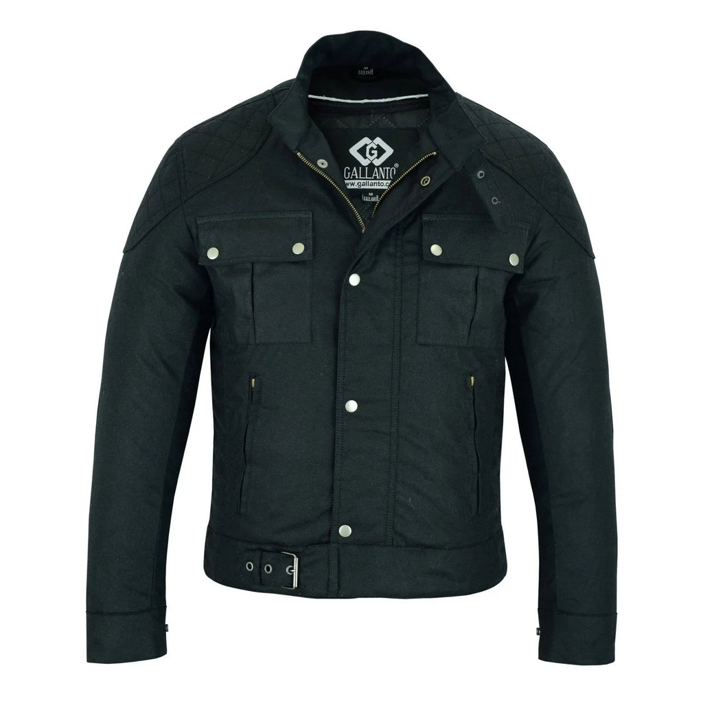 Wax Cotton Jackets for Men Vintage Motorcycle Biker Jacket