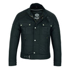 Wax Cotton Jackets for Men Vintage Motorcycle Biker Jacket