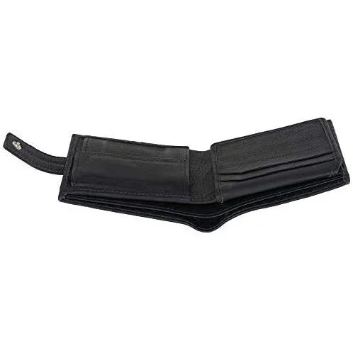 Men's Leather Wallets With Woven Trifold RFID Design