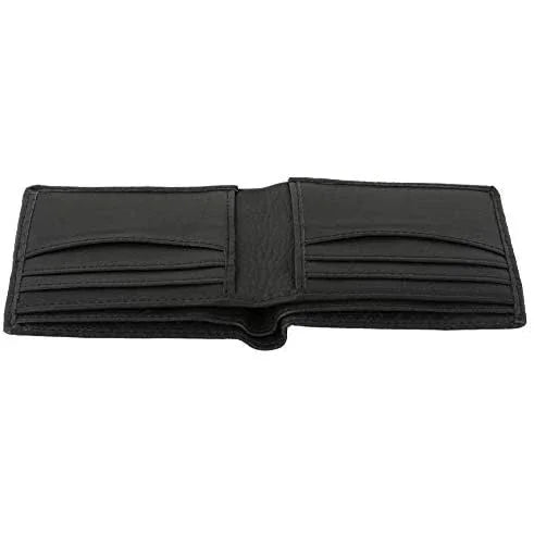 Genuine Cowhide Leather RFID Bifold Mens Wallet Designer