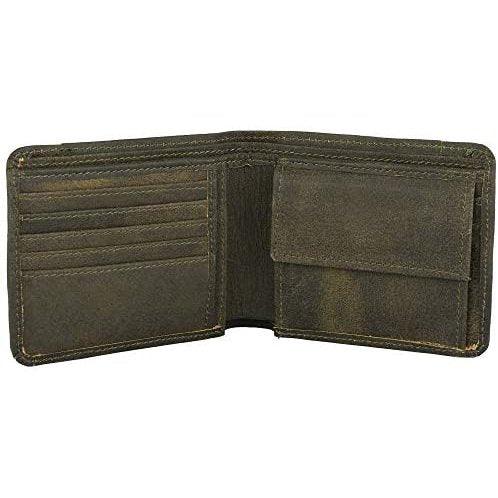 Mens Bifold Wallet with RFID Blocking and Secure Coin Pocket