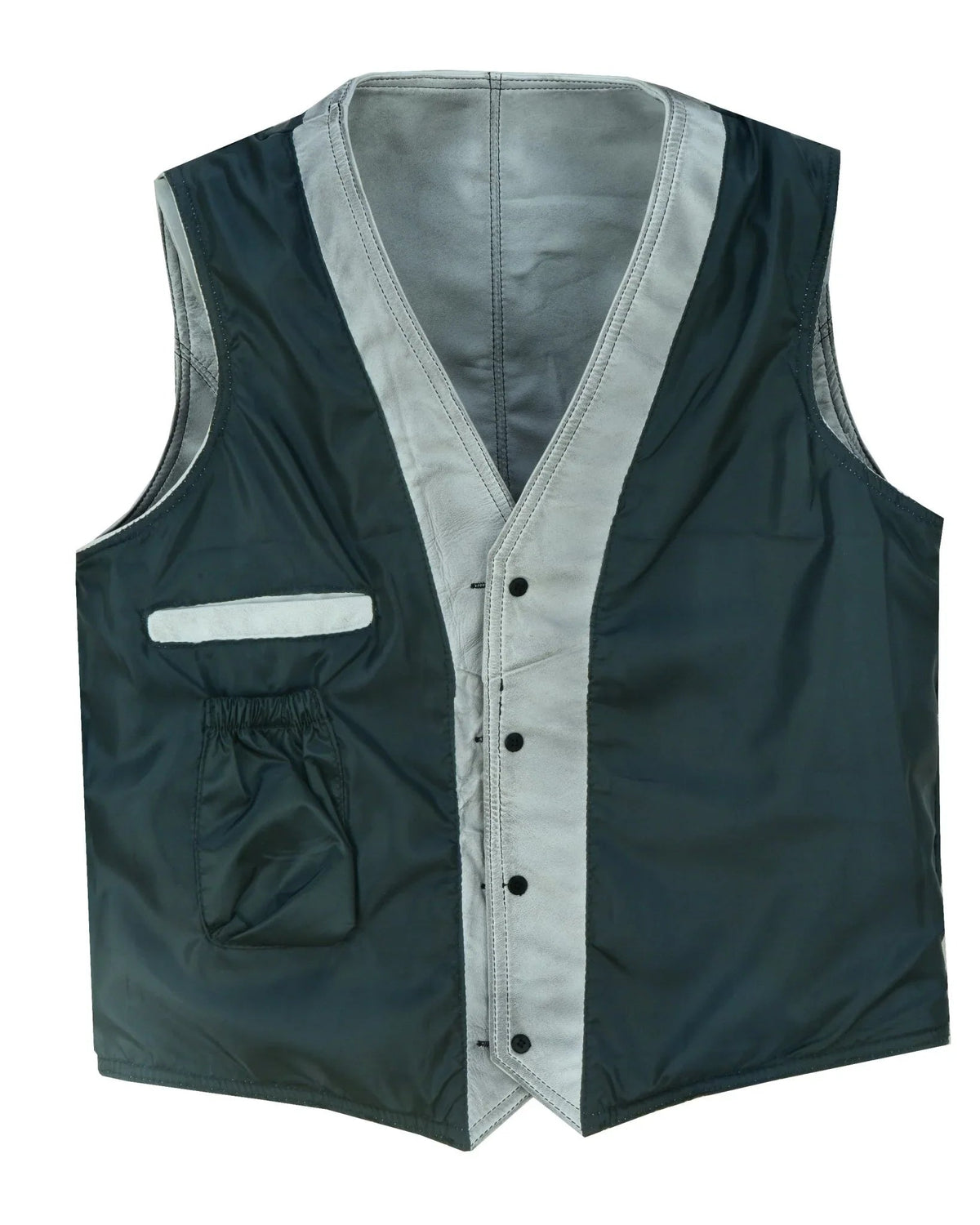 Mens Biker Vest in Classic Soft Leather and Suede Styles