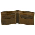 Genuine Cowhide Leather RFID Bifold Mens Wallet Designer