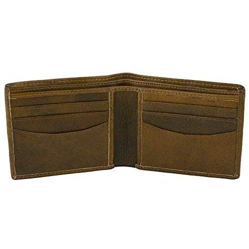 Genuine Cowhide Leather RFID Bifold Mens Wallet Designer