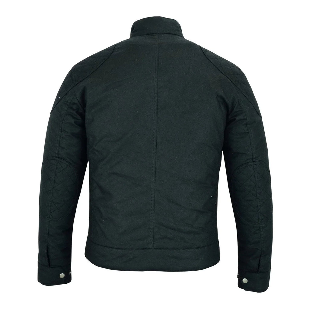 Wax Cotton Jackets for Men Vintage Motorcycle Biker Jacket