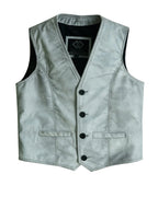 Mens Biker Vest in Classic Soft Leather and Suede Styles