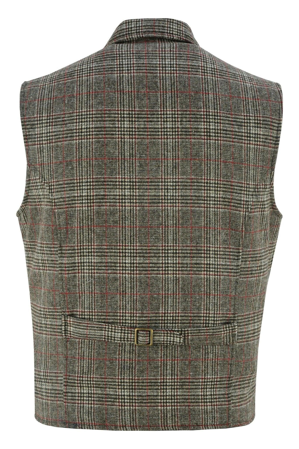 Mens Tweed Vest with Formal Check and Blazer-Style Cut
