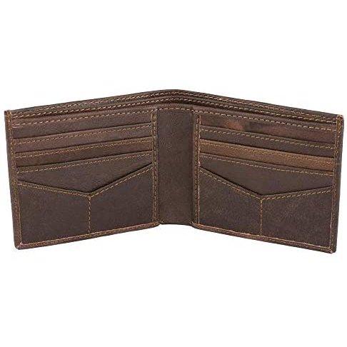 Slim RFID Protected Cowhide Leather Billfold Wallet Mens