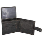 Men's Leather Wallets With Woven Trifold RFID Design