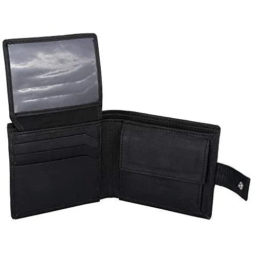 Men's Leather Wallets With Woven Trifold RFID Design