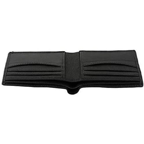 Genuine Cowhide Leather RFID Bifold Mens Wallet Designer