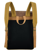 Canvas Travel Backpack Men with Leather Trim and Laptop Compartment
