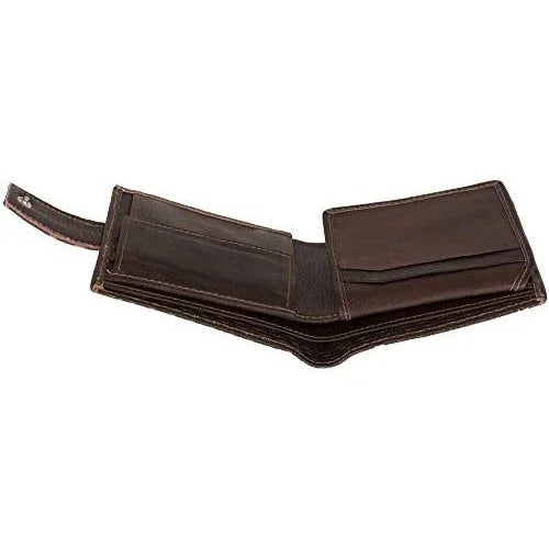 Men's Leather Wallets With Woven Trifold RFID Design